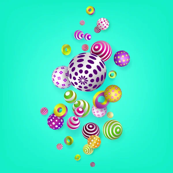 3d-multicolore-geometrico-collage-di-tre-dimensionale-figure — Vettoriale Stock