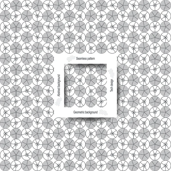 Seamless-Pattern-Circular-Linear-Elements-Tech-Design — Stok Vektör