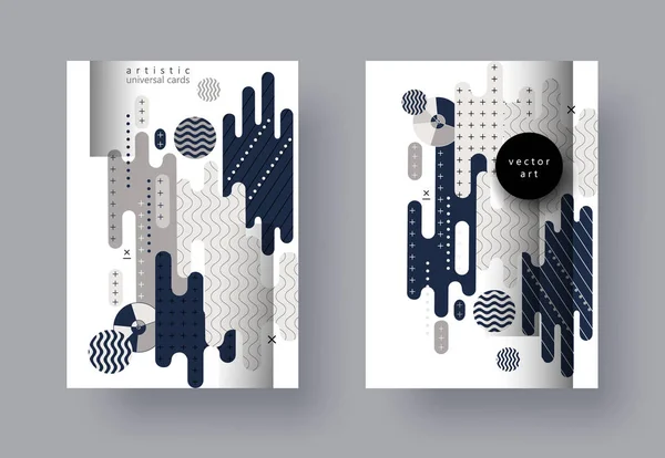 Set-Artistic-Universal-Cards-Abstract-Geometric-Trendy-Design-5 — ストックベクタ