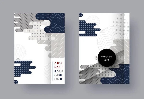 Set-Artistic-Universal-Cards-Abstract-Geometric-Trendy-Design-8 — Stok Vektör