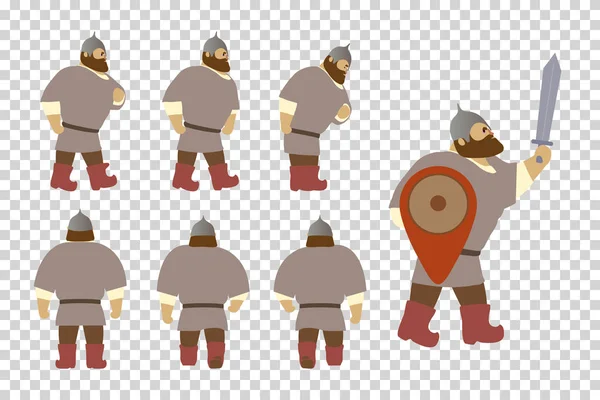 Set-cartoon-character-Russia-hero-old-national-legends-08. —  Vetores de Stock