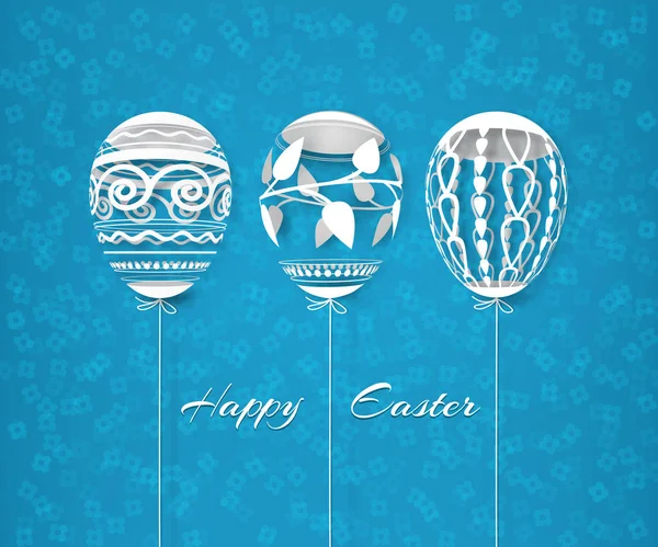 Easter-paper-eggs-art-white-03 — ストックベクタ