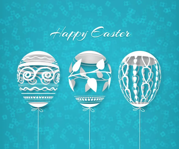 Easter-Paper-eggs-Art-White-02 — Stock vektor