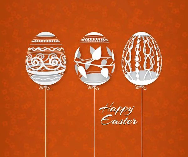 Easter-paper-eggs-art-white-04 — ストックベクタ