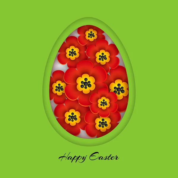 Pasqua-uovo-logo-3D-saluto — Vettoriale Stock