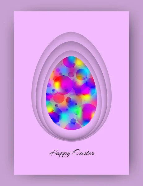 Easter-Egg-logo-3D-set-Card-Rainbow-Background-A4-3 — Stock vektor