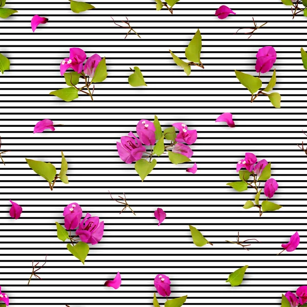 Verão-Tropical-flores-sem costura-padrão-03 — Vetor de Stock