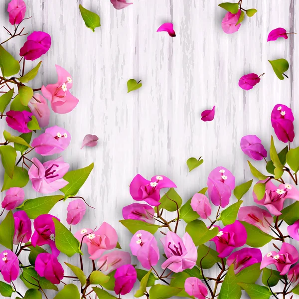 Fond floral avec des fleurs tropicales — Image vectorielle
