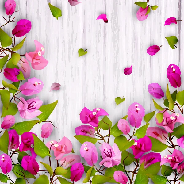 Fondo floral con flores tropicales — Vector de stock