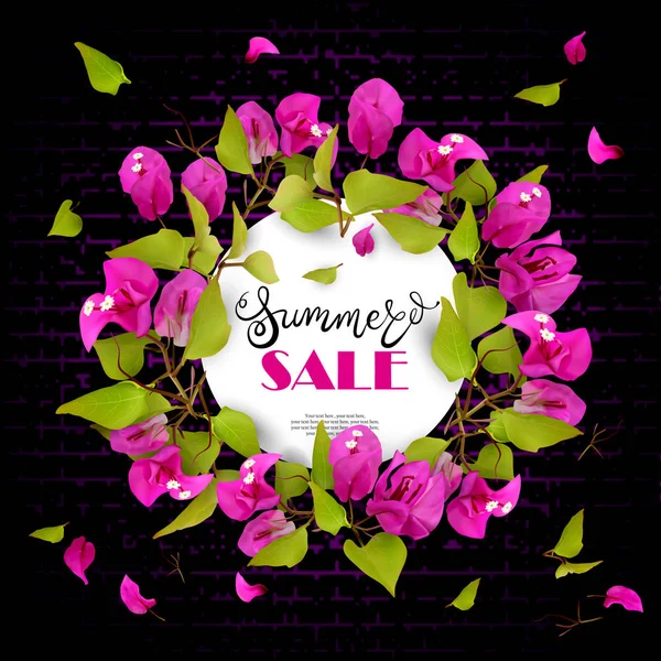 Summer-Sale-Discount-Concept-Tropical-flowers-10 — Διανυσματικό Αρχείο