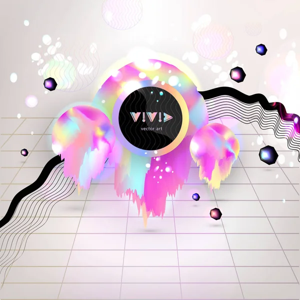 Plakát s rainbow odměrné postav a memphis styl prvky-01 Stock Vektory