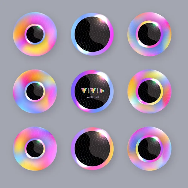 Iridescent-buttons-with-Blur-Effect-02 — Stock vektor