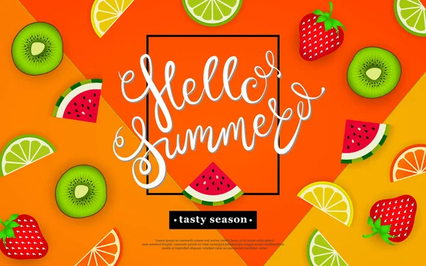 Hello-summer-Tasty-season-fruits-08 — стоковый вектор