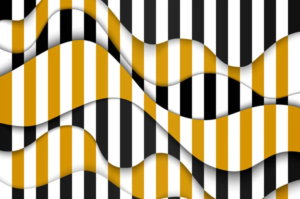Fond abstrait Moutarde blanche noire rayée gaufrée — Image vectorielle