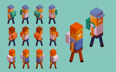 insanlar, okul, okul çocuğu, çocuk, isometry