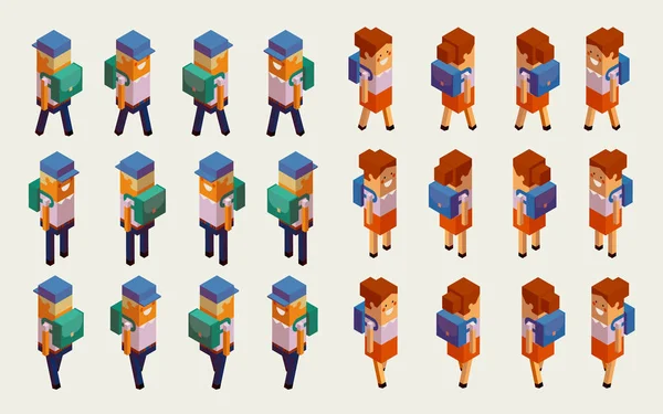 insanlar, okul, okul, isometry