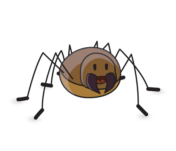 Söt spindel för Halloween. Isolerad på vit bakgrund — Stock vektor