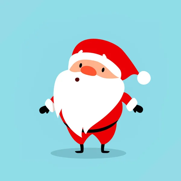 Santa Claus verrast... Nieuwjaar collectie. Vectorillustratie geïsoleerd op lichte blauwe achtergrond — Stockvector