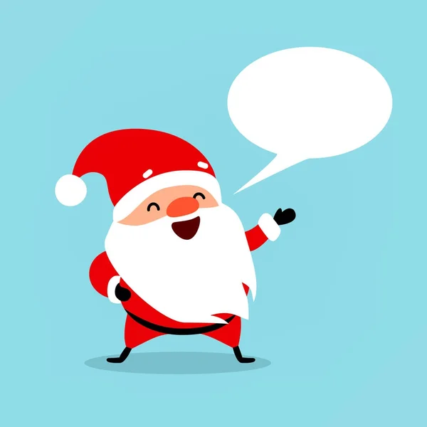 Kerstman met bubble voor tekst. Schattig emotionele karakter van de kerst. Element uit de collectie. Vectorillustratie geïsoleerd op blauwe achtergrond — Stockvector