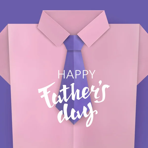 Vatertag. Feierlicher Hintergrund mit klassischem Hemd und Krawatte. Vektorillustration — Stockvektor