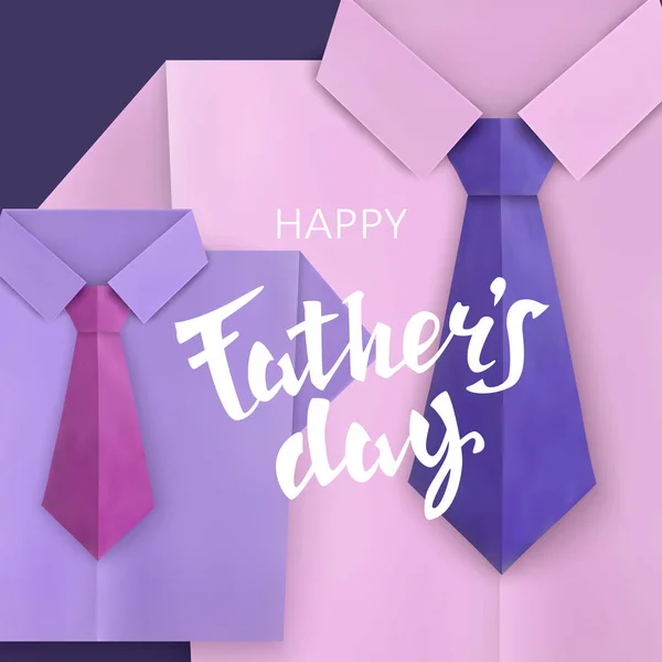 Vatertag. Feierlicher Hintergrund mit klassischem Hemd und Krawatte. Vektorillustration — Stockvektor