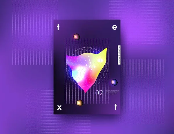 抽象的な紫外線背景 A4 バナー ポスター カバー チラシ 3 d デザイン要素ベクトルの幾何学的ボケ要素企業テンプレート — ストックベクタ