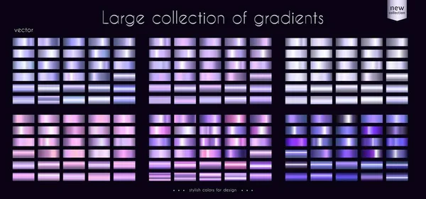 Ultraviolet collection of gradients Large set of fashion palettes Vector template — Stock Vector