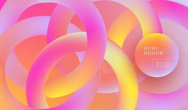 Composición con anillos multicolores entrelazados 3d Fondo de gradiente abstracto Vector — Vector de stock