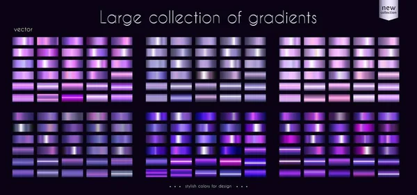 Ultraviolet collection of gradients Large set of fashion palettes Vector template — Stock Vector