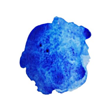 Suluboya yaratıcı tasarım vektör çizim için beyaz arka plan gerçekçi nesne üzerinde izole mavi bulanık leke leke