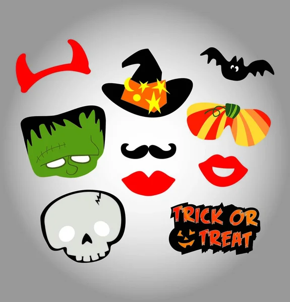 Símbolos e elementos de Halloween — Vetor de Stock
