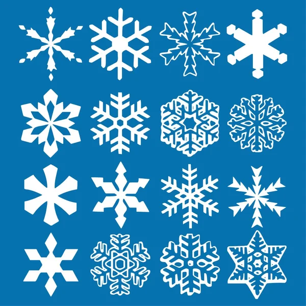 White Snowflakes On Blue Background. Vector Winter Isolated Icons. Simple  Line Style 29803056 Vector Art at Vecteezy