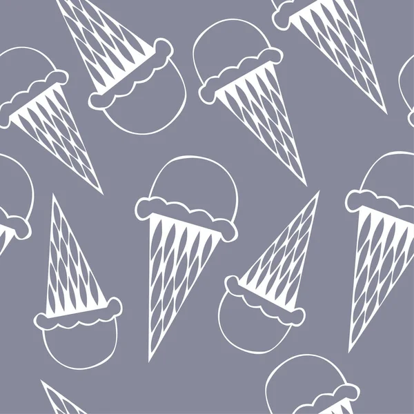 Ice Cream Seamless Pattern Icon Vector Background Cute Cartoon Grunge — Stock Vector