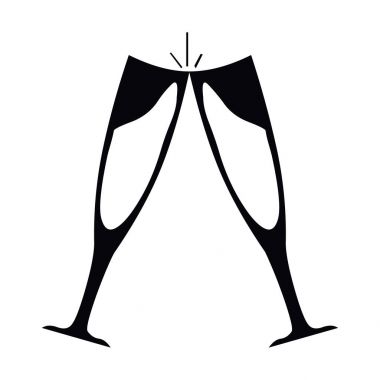 Şarap gözlük simgesi. Basit örnek web için şarap bardakları simgesinin