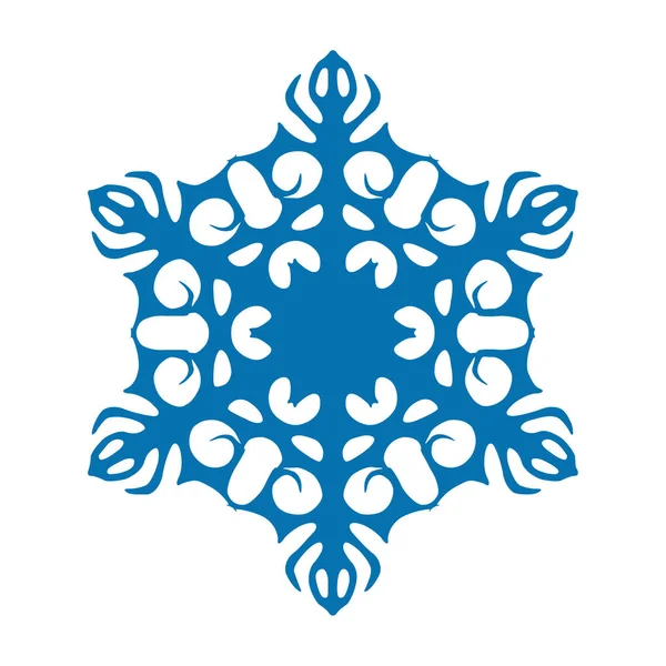 Snöflinga Vektor Ikonen Blå Färg Vinter Vit Jul Snö Flinga — Stock vektor