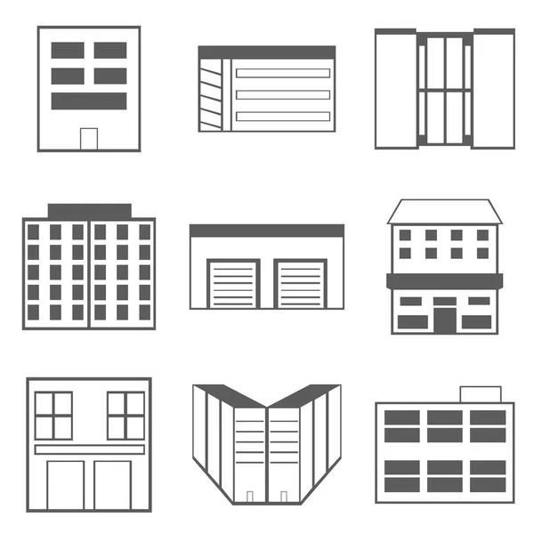 Conjunto Iconos Construcción Aislado Blanco — Vector de stock