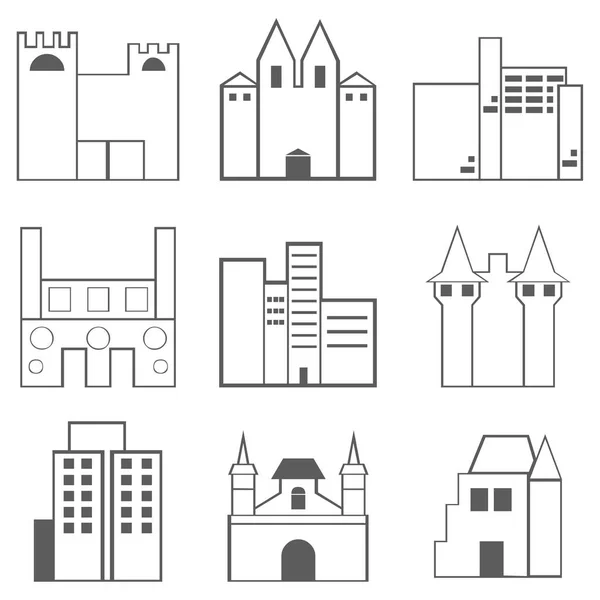 Conjunto Iconos Construcción Aislado Blanco — Vector de stock