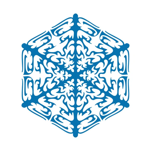 Snöflinga Vektor Ikonen Blå Färg Vinter Vit Jul Snö Flinga — Stock vektor
