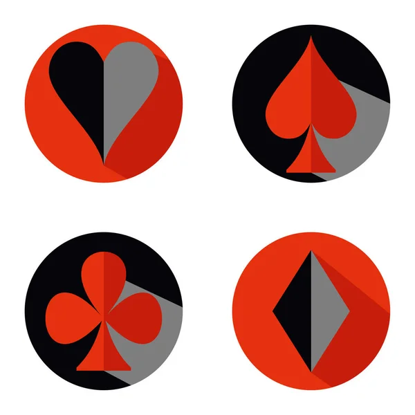 Set Simboli Dell Icona Della Tuta Gioco Vettoriale Rosso Nero — Vettoriale Stock
