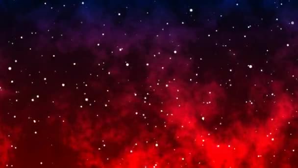 Animación Partículas Sobre Fondo Rojo Negro Espacio Galaxia Creativo Resplandor — Vídeos de Stock