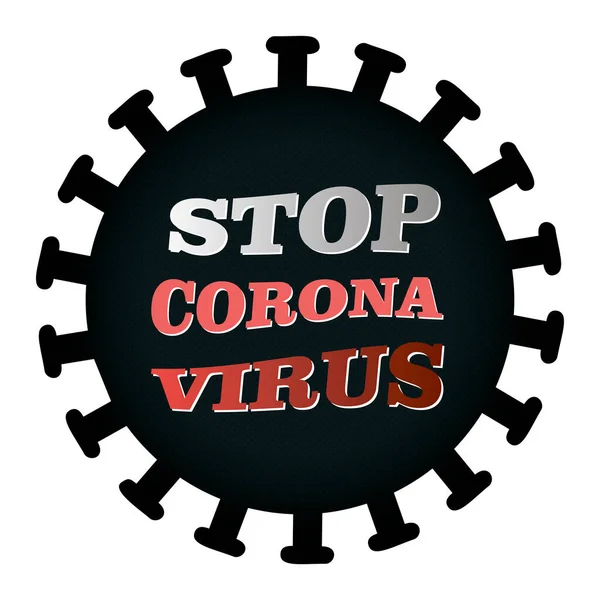 Detén el icono del coronavirus. 2019-nCoV Novel Coronavirus Bacteria. Concepto médico pandémico . — Vector de stock