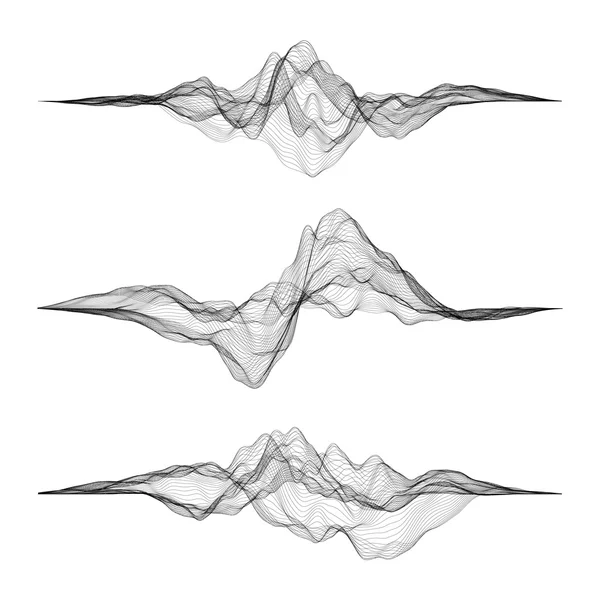 Futuristisches hud, ui vektorraster. Musik Schallwellen gesetzt. digitale Audio-Equalizer-Technologie, Puls-Musik. — Stockvektor