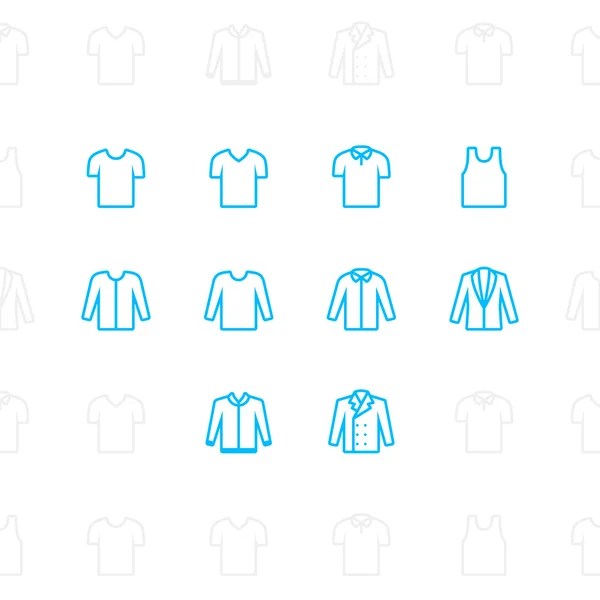 Moda roupas Ícones, curso de 2 pixels e resolução 60x60. Descreva ícones vetoriais para web e mobile . —  Vetores de Stock