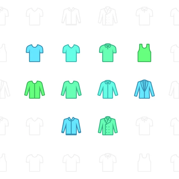 Ropa de moda Iconos, golpe de 2 píxeles y resolución 60x60. Esquema de iconos vectoriales para web y móvil . — Vector de stock