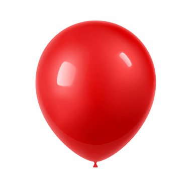 3D gerçekçi renkli balon. Tatil illüstrasyon parlak balon uçan. Beyaz arka plan üzerinde izole. Vektör çizim