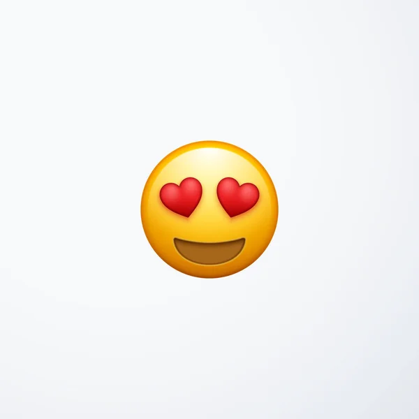 Gözlerinde aşk yürekleri sevgi ifade gülümse. Beyaz arka plan üzerinde izole vektör çizim