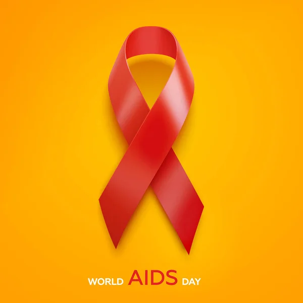 Wereld Aidsdag concept. AIDS Awareness rood lint. 1 December. Vectorillustratie — Stockvector