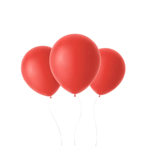 3d realista balão colorido. Ilustração de férias de voar balão brilhante. Isolado em fundo branco. Ilustração vetorial —  Vetores de Stock