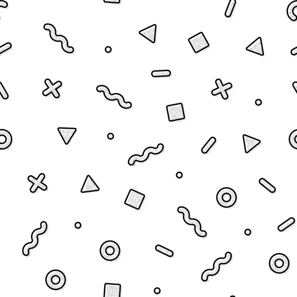 Dulces geométricos patrón sin costura. Ilustración vectorial abstracta con elementos geométricos, formas . — Vector de stock