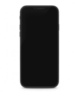 Siyah smartphone açık mock-up. Gerçekçi vektör çizim